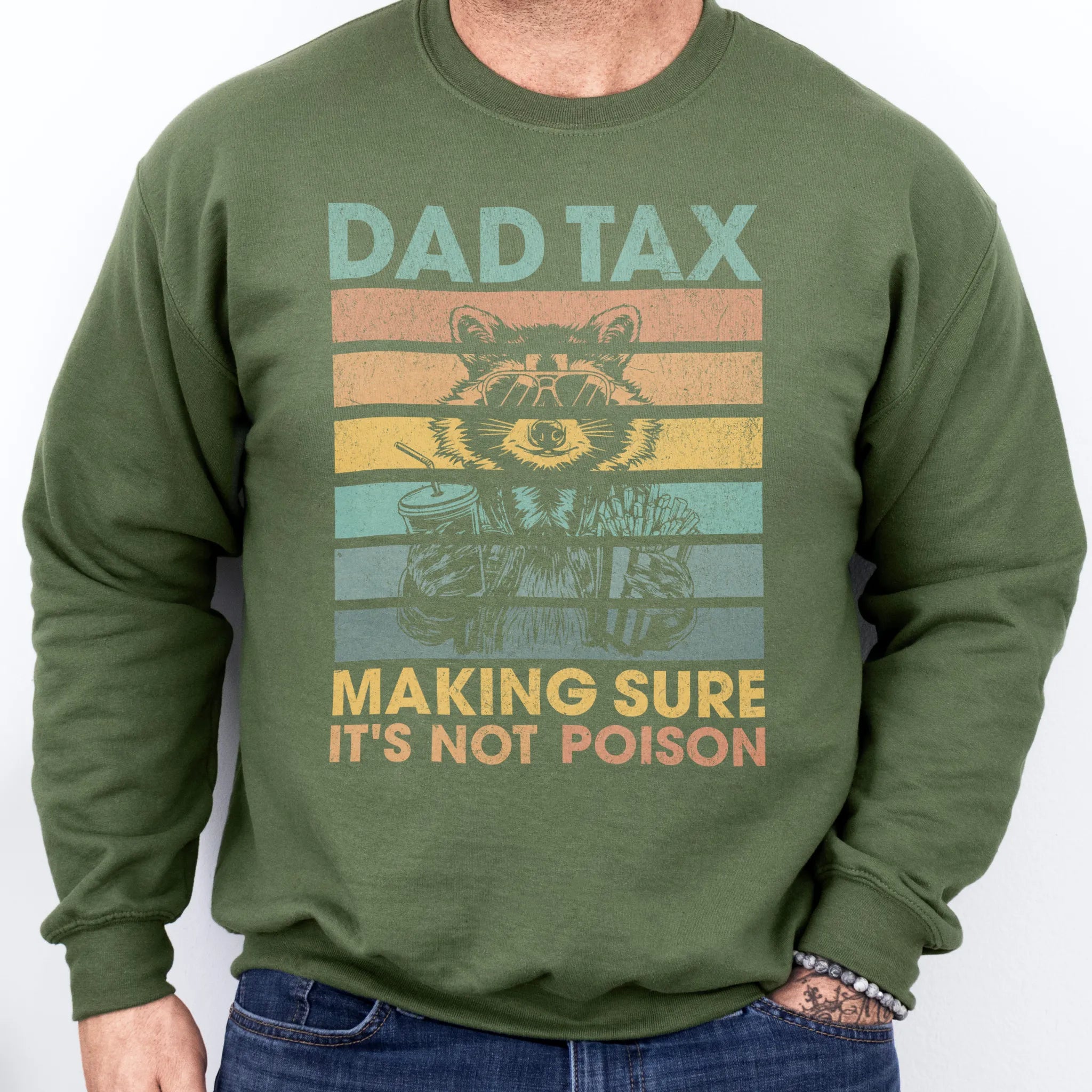 Dad Tax Retro Front Graphic Sweatshirt – Funny Snack Testing Pullover | Oakley June