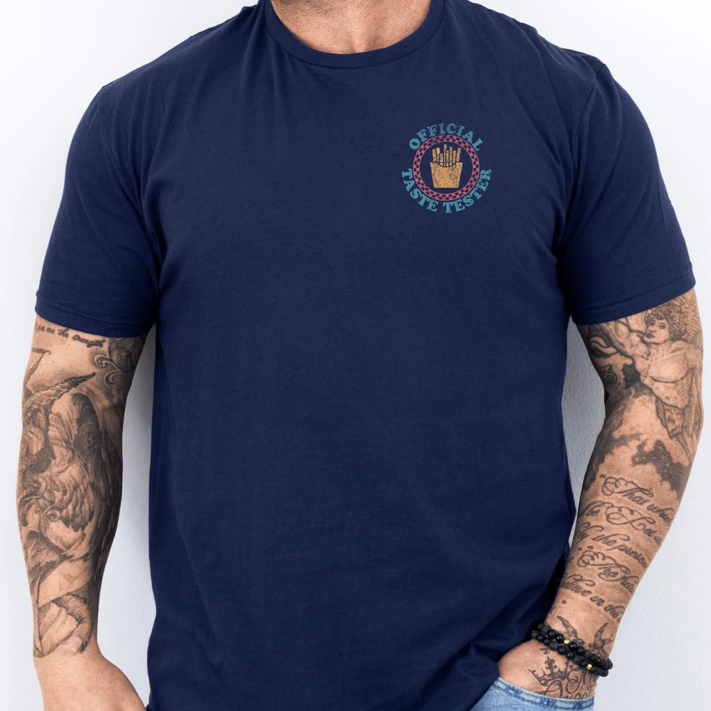 Navy  Oakley June T-Shirt – Official Taste Tester left chest badge graphic